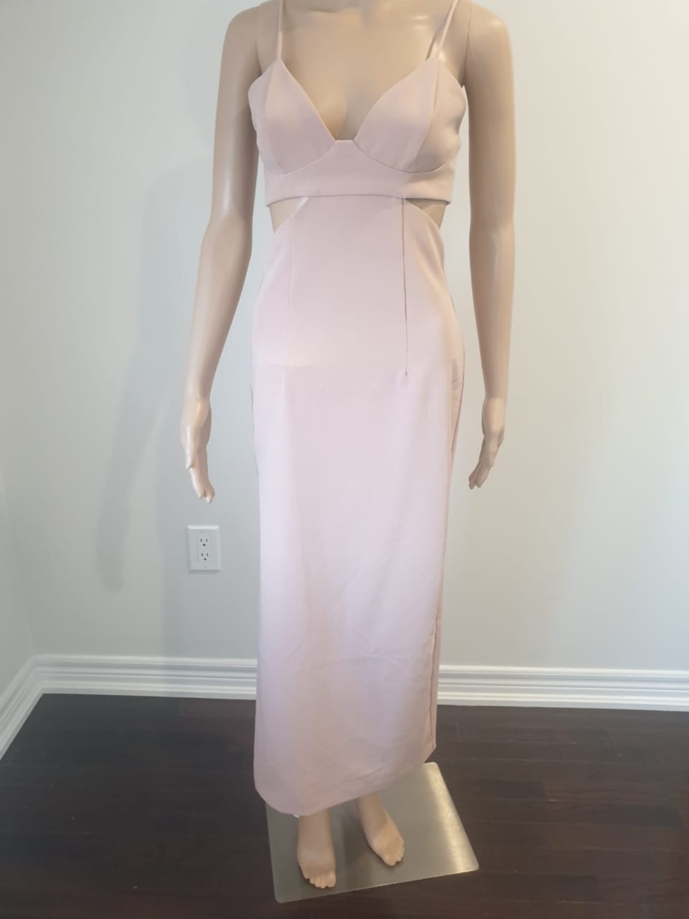 Bardot Pale Pink Maxi Slip Dress with Cutout